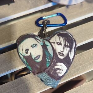 Heart-Shaped Keychain with Blue Clip